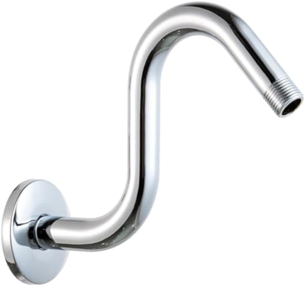 S-shaped shower head extension arm