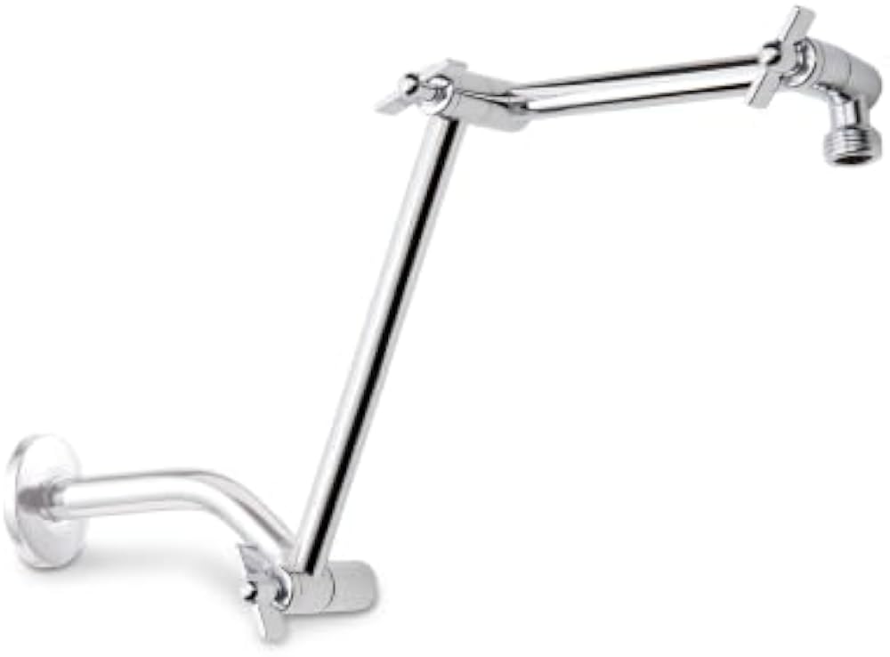 Gear-locking shower head extension arm
